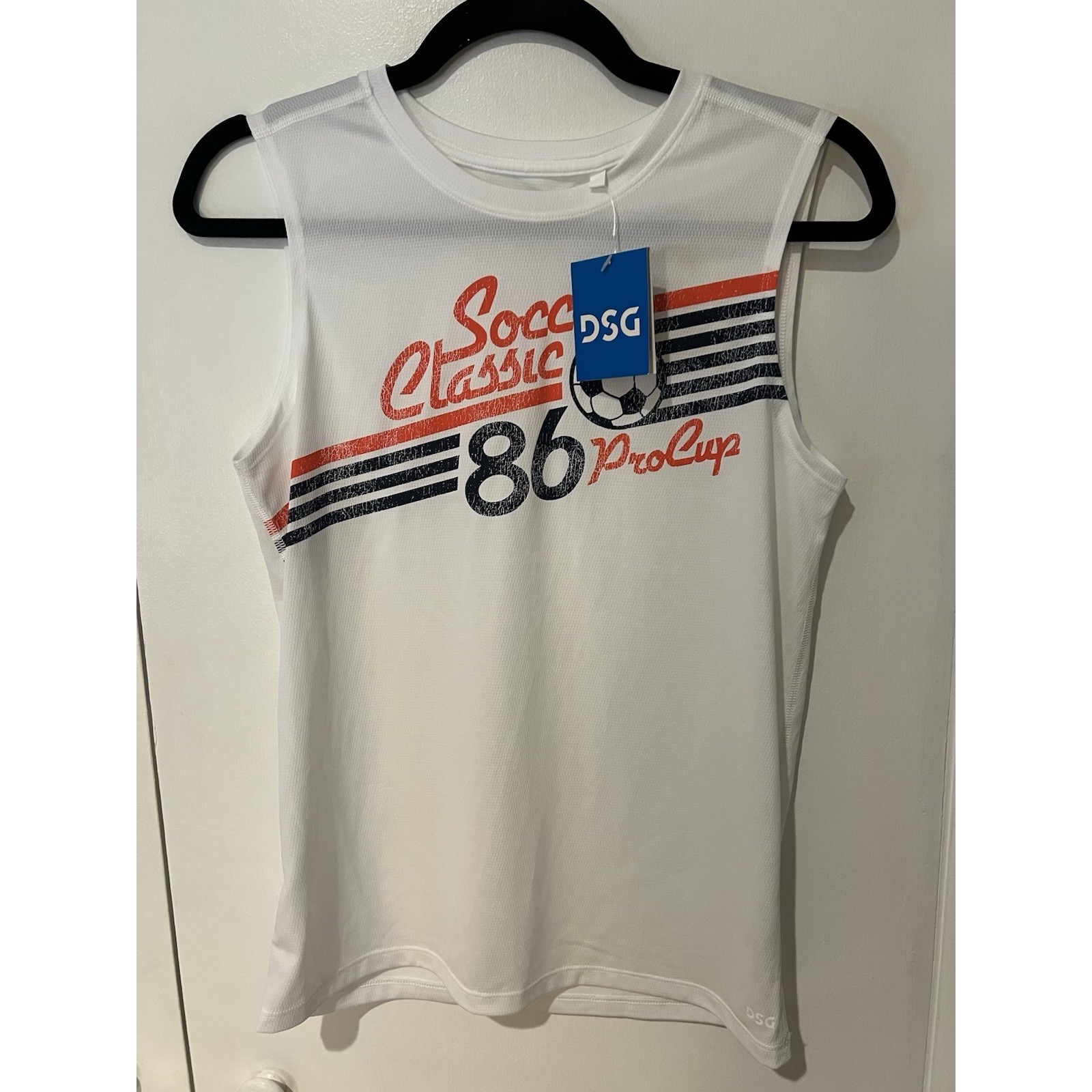 Nwt Dsg Boys Large Printed Movement Tank Pure White Soccer Classic